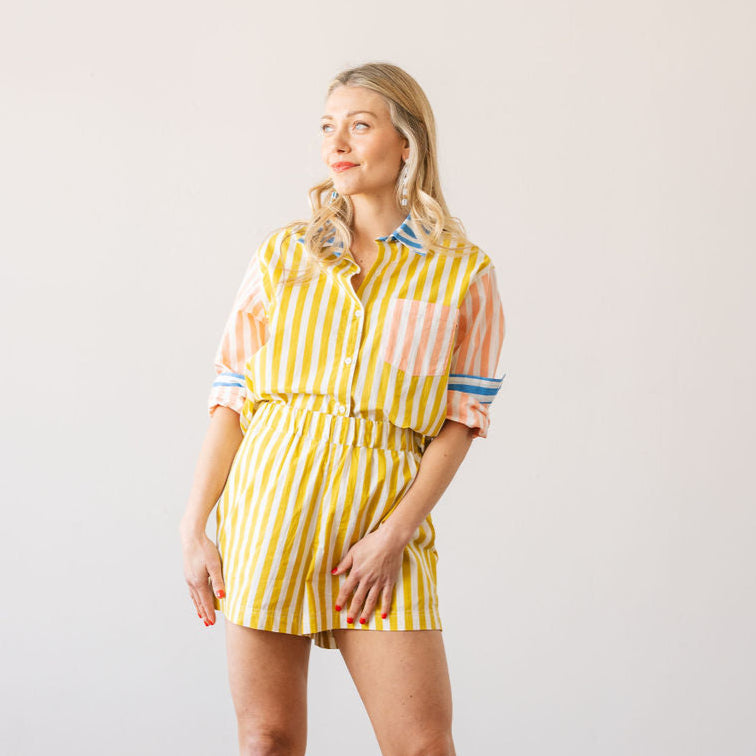Colorful Daydreamer Bermuda Button Down