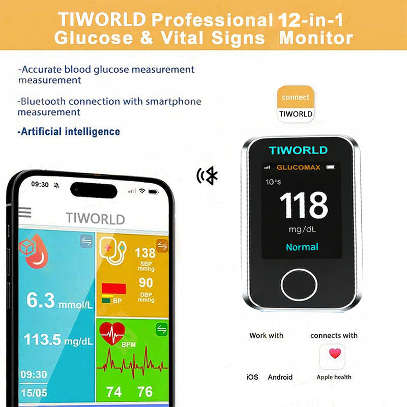 TIWORLD™ Non-Invasive Blood Glucose Monitor – 5 Seconds / 99% Accuracy